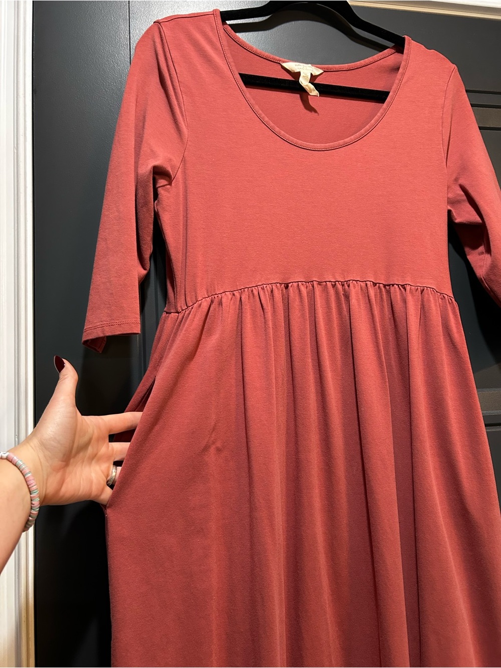 Matilda Jane Rust Red Midi Scoop Neck Dress - Picture 2 of 4
